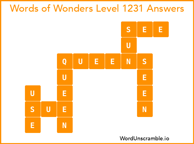 Words of Wonders Level 1231 Answers