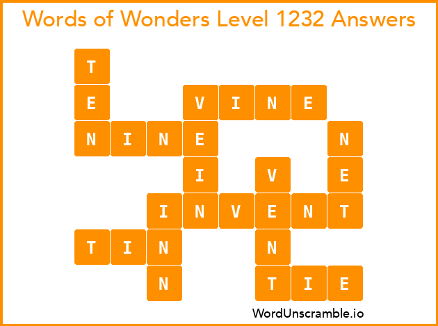 Words of Wonders Level 1232 Answers