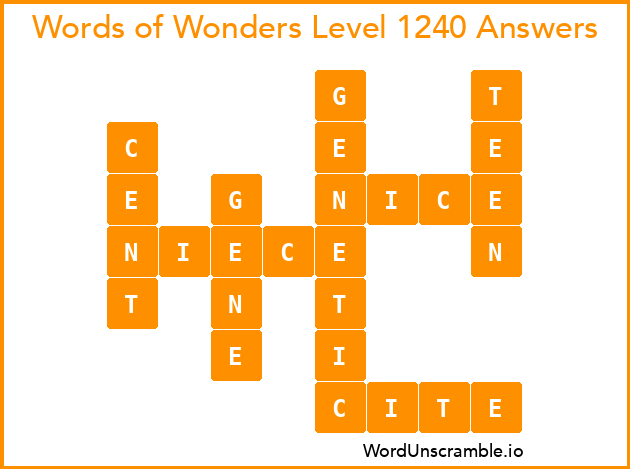 Words of Wonders Level 1240 Answers