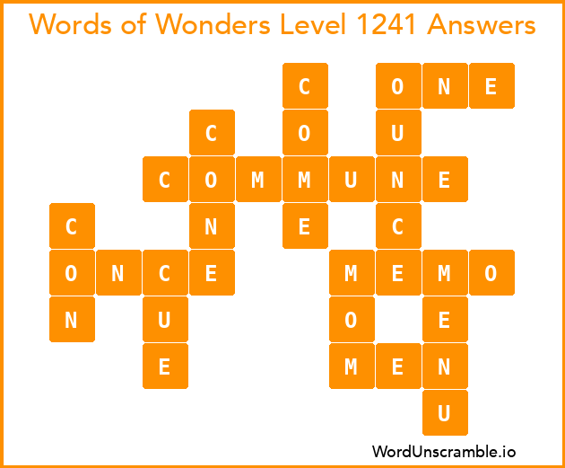 Words of Wonders Level 1241 Answers