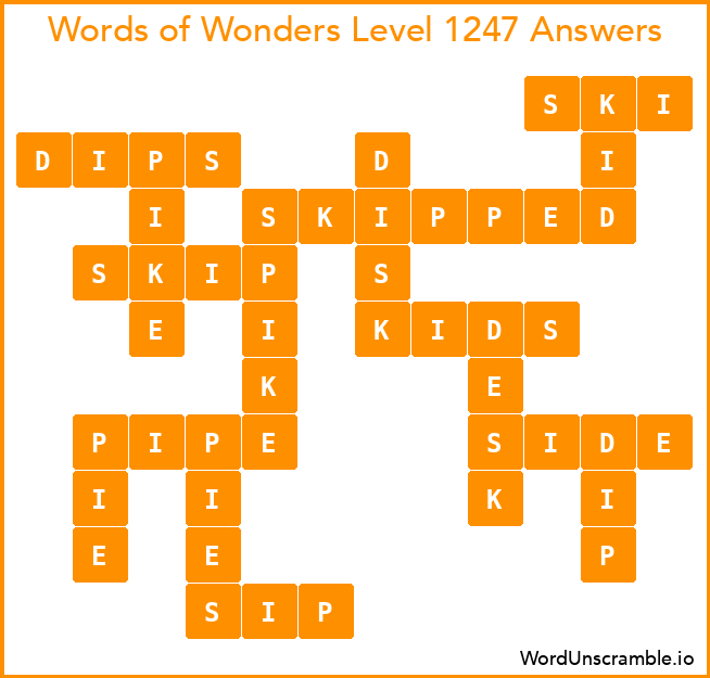 Words of Wonders Level 1247 Answers