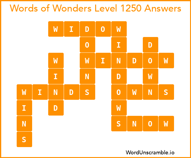Words of Wonders Level 1250 Answers