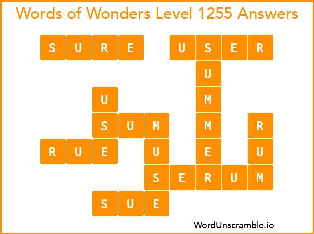 Words of Wonders Level 1255 Answers