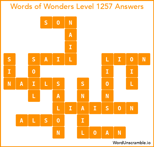 Words of Wonders Level 1257 Answers