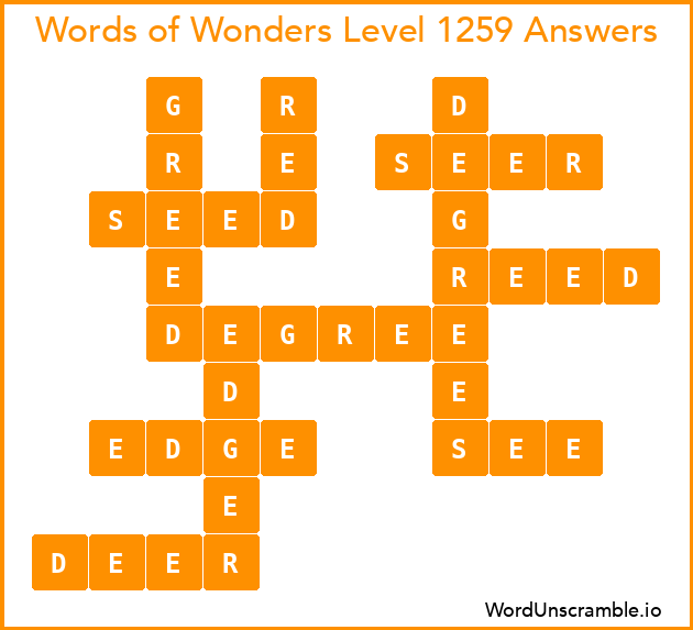 Words of Wonders Level 1259 Answers