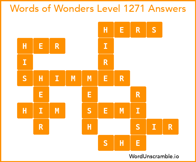 Words of Wonders Level 1271 Answers