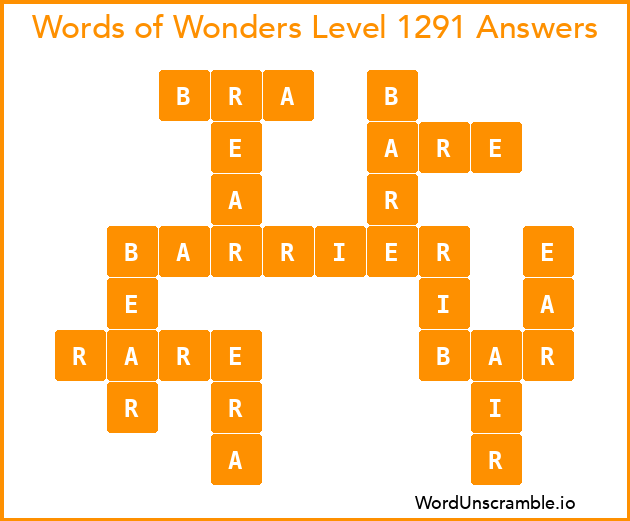 Words of Wonders Level 1291 Answers