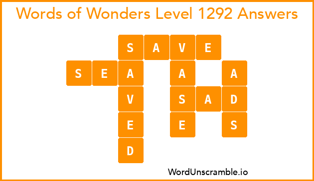 Words of Wonders Level 1292 Answers