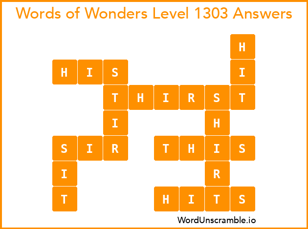 Words of Wonders Level 1303 Answers