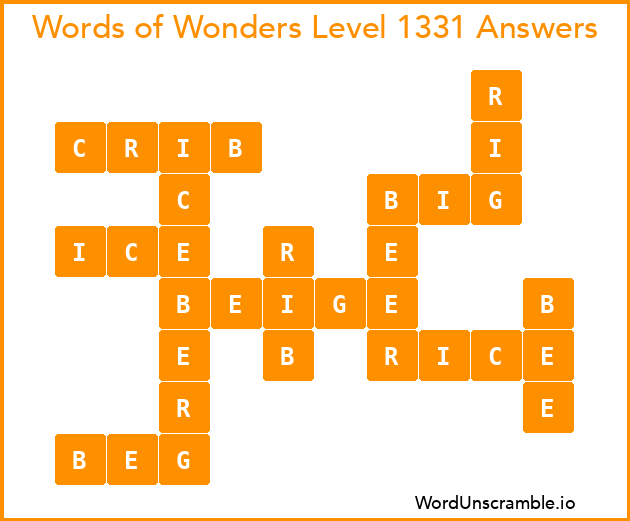 Words of Wonders Level 1331 Answers