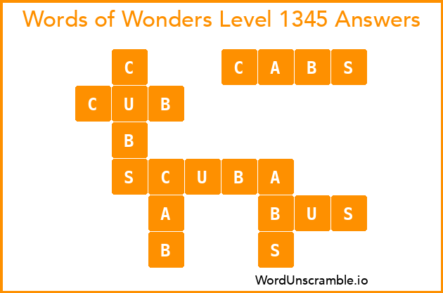 Words of Wonders Level 1345 Answers