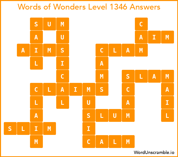 Words of Wonders Level 1346 Answers
