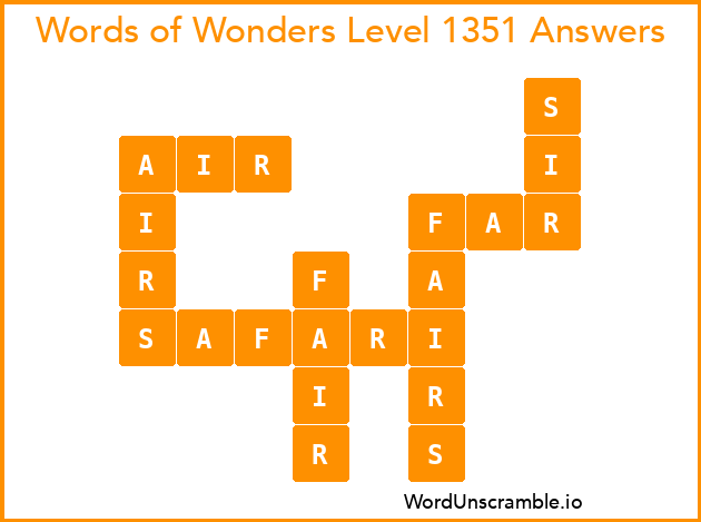 Words of Wonders Level 1351 Answers