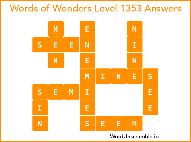 Words of Wonders Level 1353 Answers