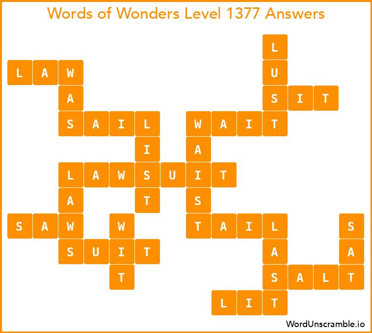 Words of Wonders Level 1377 Answers