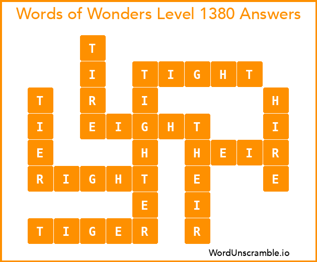 Words of Wonders Level 1380 Answers
