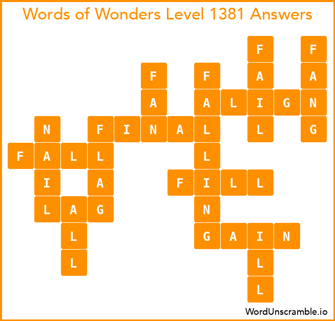 Words of Wonders Level 1381 Answers