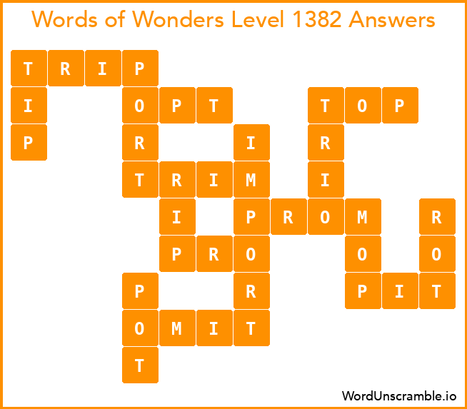 Words of Wonders Level 1382 Answers