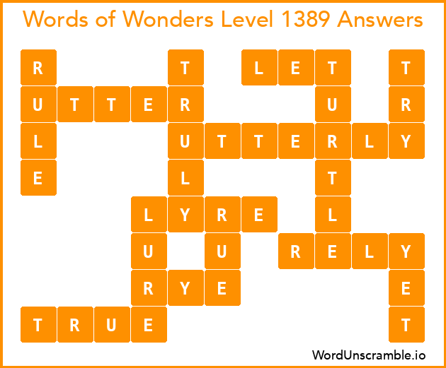 Words of Wonders Level 1389 Answers