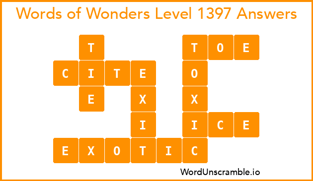 Words of Wonders Level 1397 Answers
