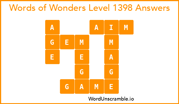 Words of Wonders Level 1398 Answers