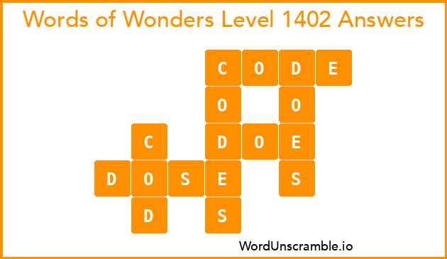 Words of Wonders Level 1402 Answers