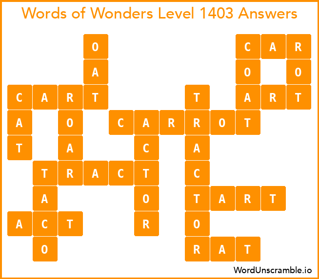 Words of Wonders Level 1403 Answers
