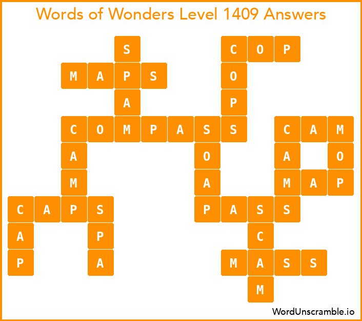 Words of Wonders Level 1409 Answers