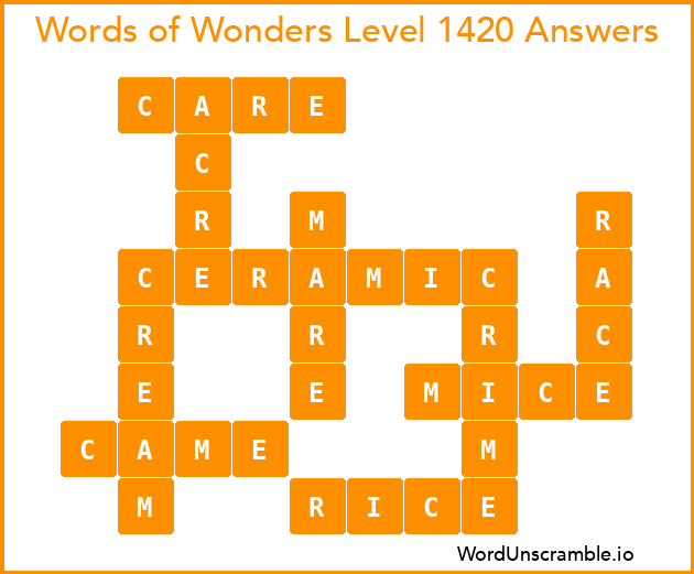 Words of Wonders Level 1420 Answers