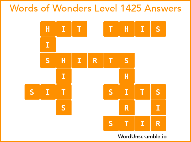 Words of Wonders Level 1425 Answers