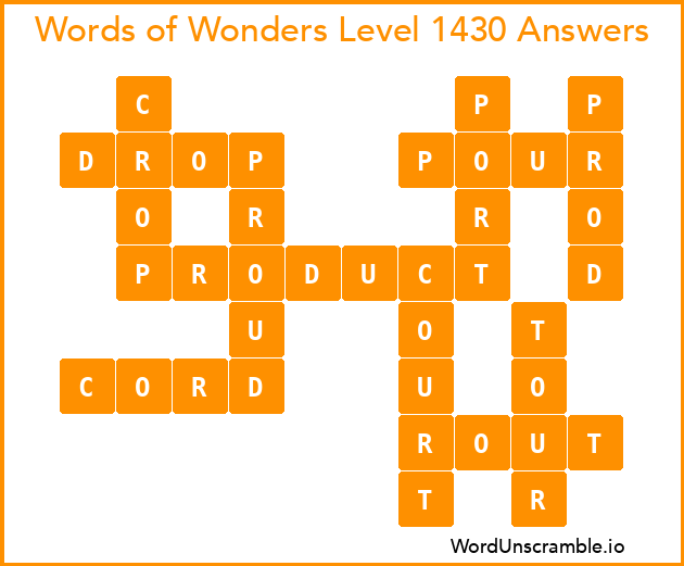 Words of Wonders Level 1430 Answers