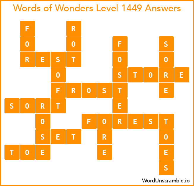 Words of Wonders Level 1449 Answers