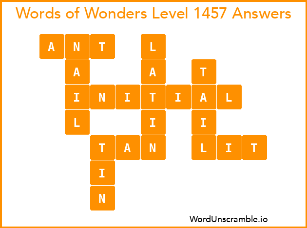 Words of Wonders Level 1457 Answers