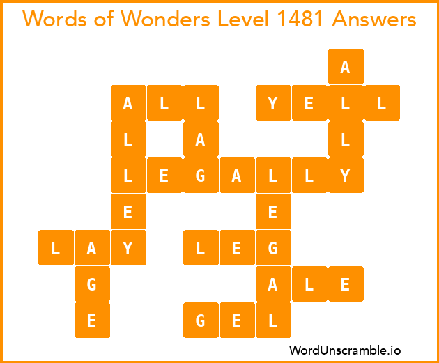 Words of Wonders Level 1481 Answers