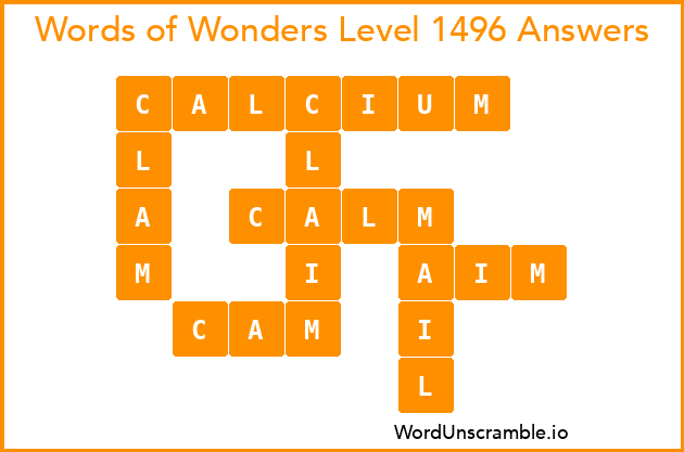 Words of Wonders Level 1496 Answers