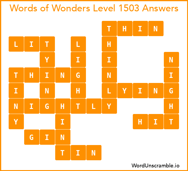 Words of Wonders Level 1503 Answers