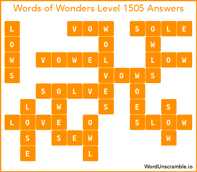 Words of Wonders Level 1505 Answers