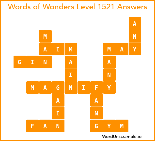 Words of Wonders Level 1521 Answers