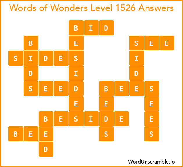 Words of Wonders Level 1526 Answers