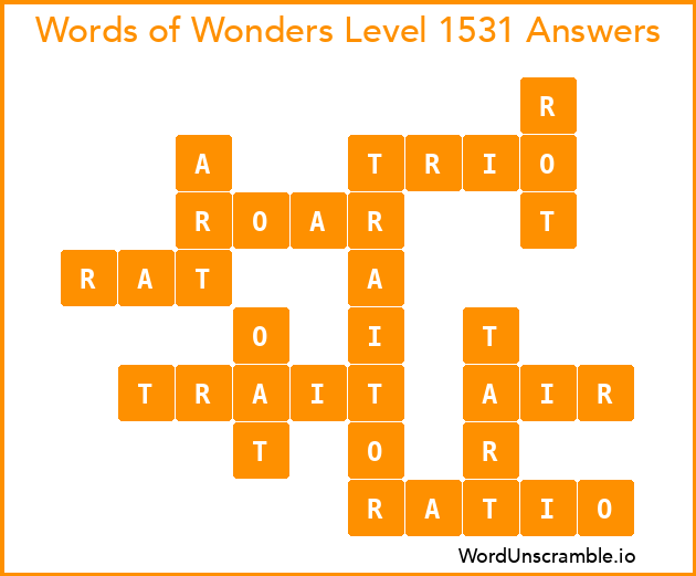 Words of Wonders Level 1531 Answers