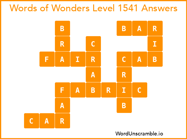 Words of Wonders Level 1541 Answers