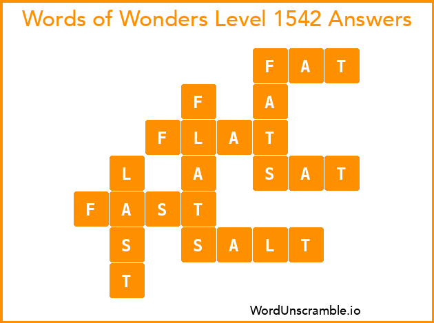 Words of Wonders Level 1542 Answers