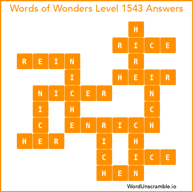 Words of Wonders Level 1543 Answers