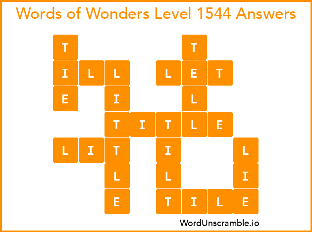 Words of Wonders Level 1544 Answers