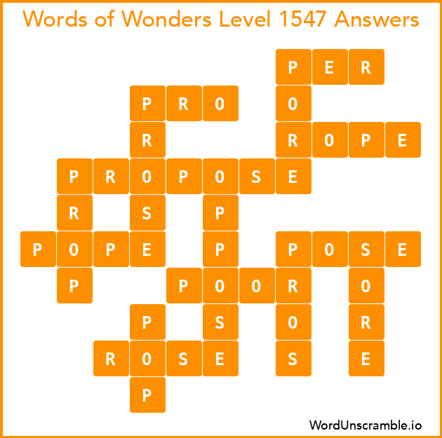 Words of Wonders Level 1547 Answers