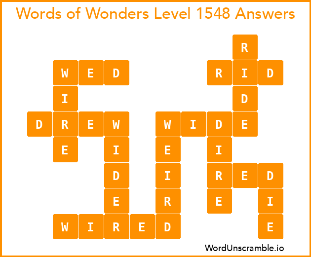 Words of Wonders Level 1548 Answers