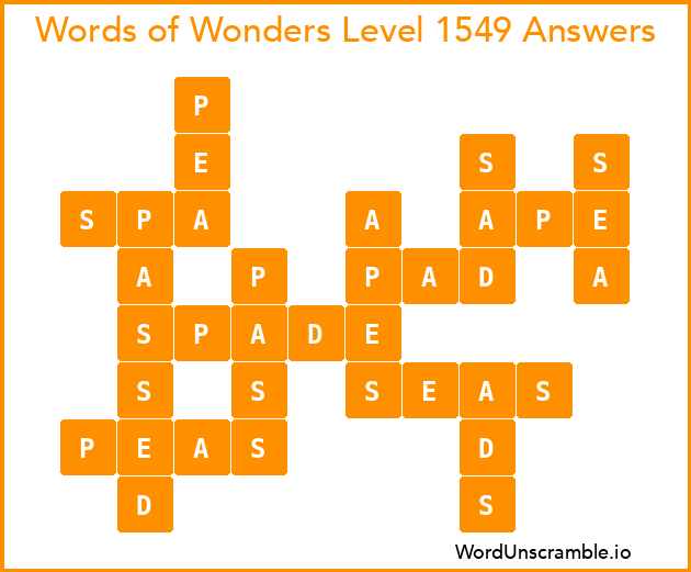 Words of Wonders Level 1549 Answers
