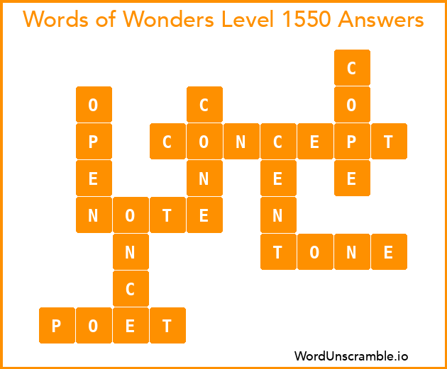 Words of Wonders Level 1550 Answers