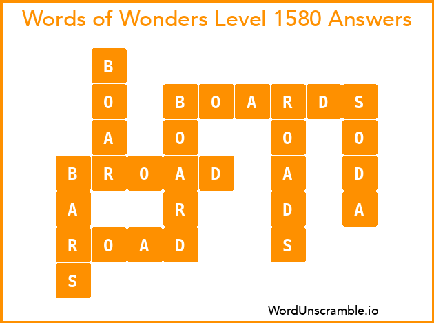 Words of Wonders Level 1580 Answers