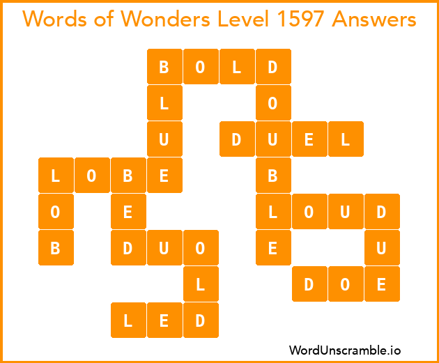 Words of Wonders Level 1597 Answers